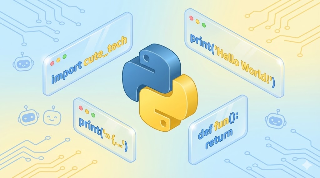 Python programming language logo and code on a screen